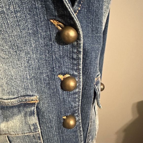 Blue Jean Denim Jacket Boho Embroidered Embellished Women’s 12 C8 - Picture 6 of 8